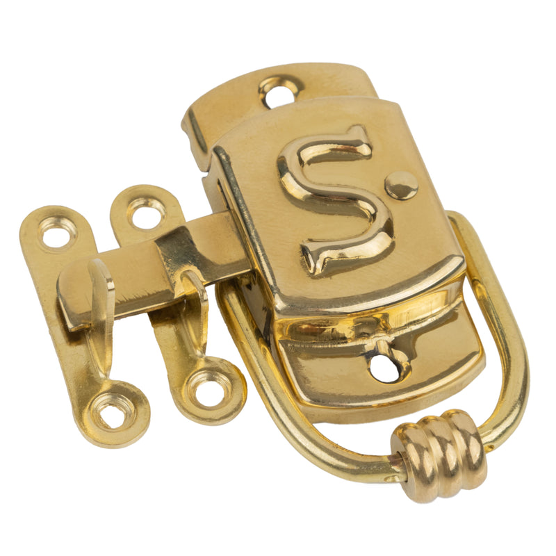 Right Hand Brass Sellers "S" Design Cabinet Latch