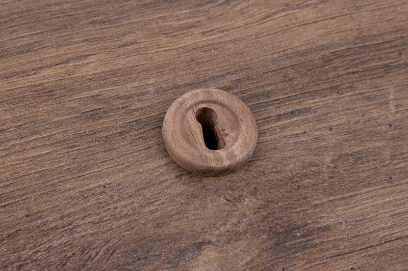 Large Walnut Decorative Keyhole Cover | 1-1/4" Diameter