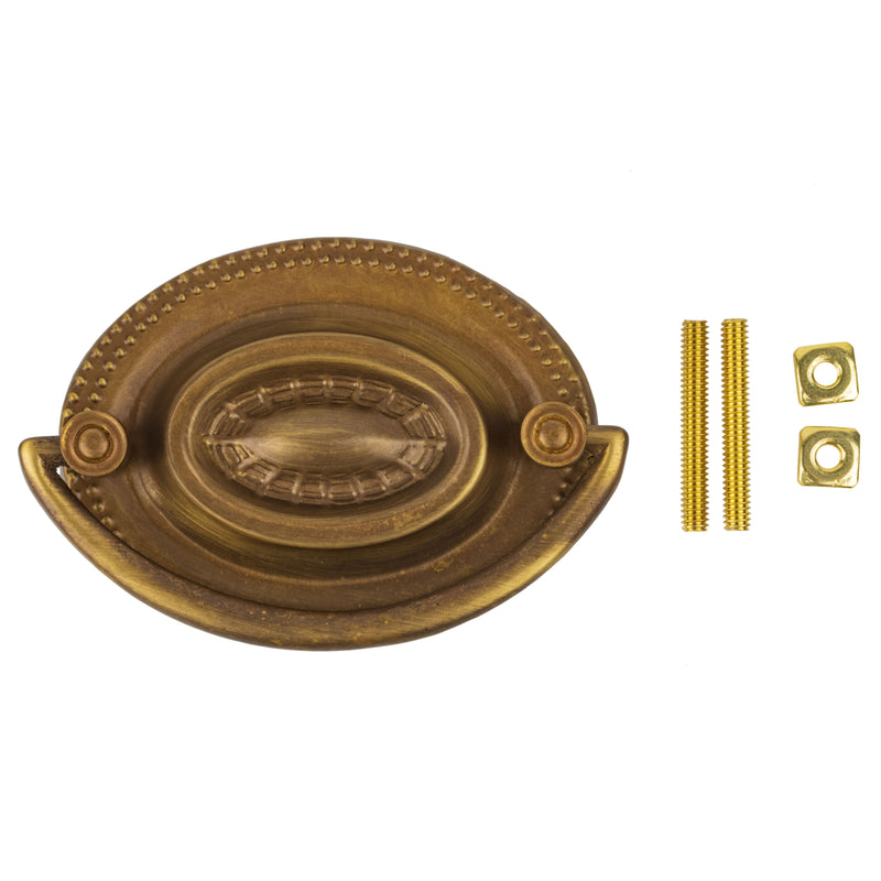 Hepplewhite Antique Brass Drawer Bail Pull | Centers: 2-1/2"