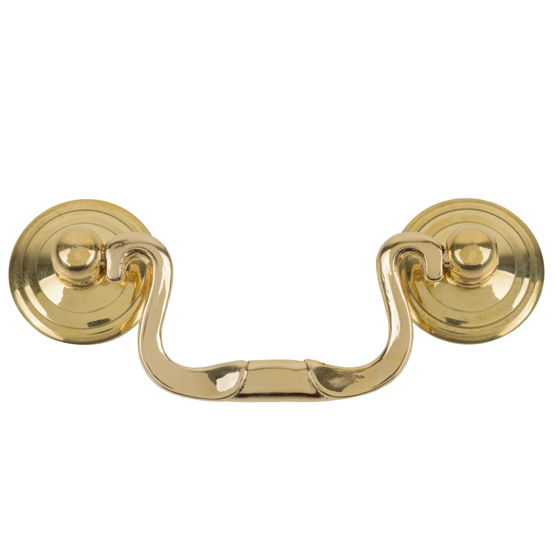 Queen Anne Cast Brass Swan-Neck Drawer Bail Pull | Centers: 2 1/2"