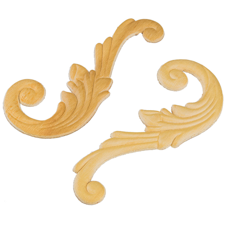 Wings Style Birch Wood Applique | Come in Pairs | 5-1/4" x 2-1/4"