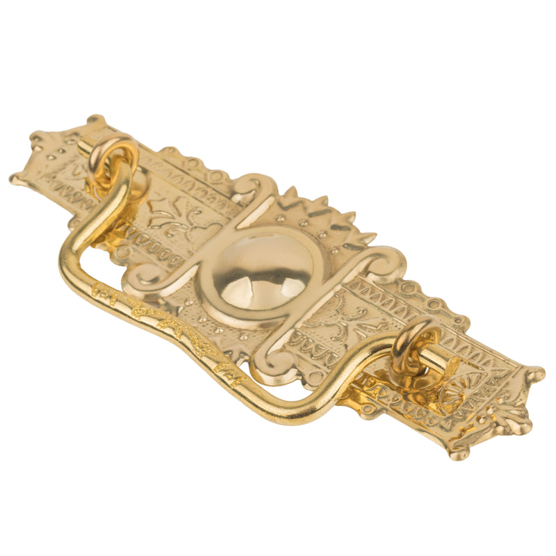 Victorian Period Eastlake Style Solid Brass Drawer Bail Pull | Centers: 3"