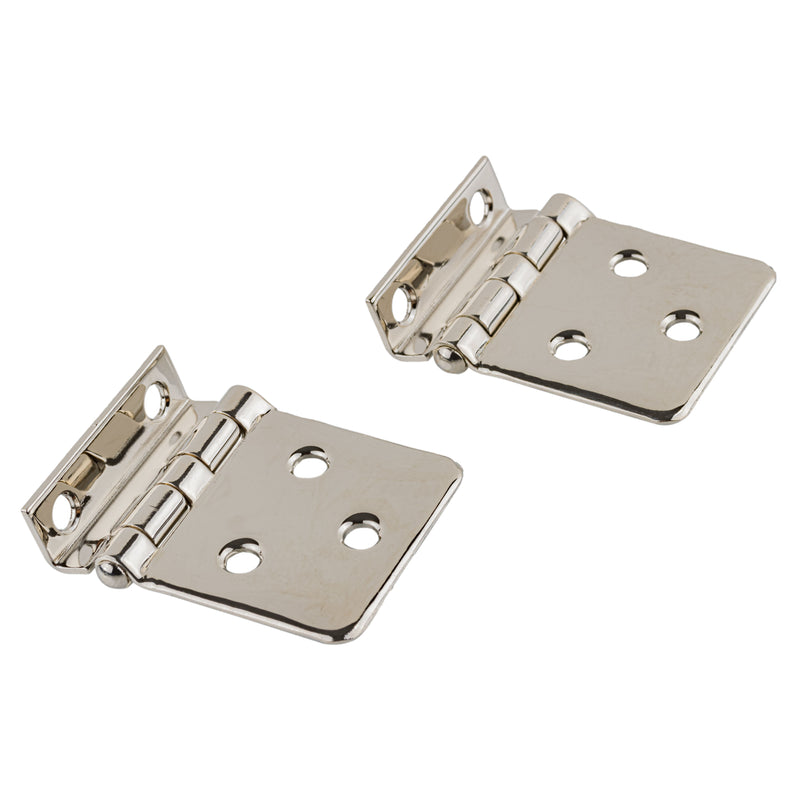 Nickel Plated Sellers Offset Cabinet Hinge | 2" Wide x 1 1/2" High