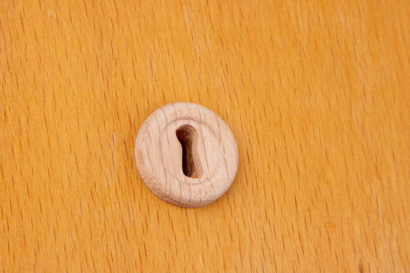 Small Round Red Oak Keyhole Cover | 1-1/16" Diameter